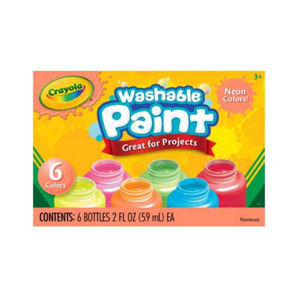 Crayola Neon Colours Washable Paint 6pc