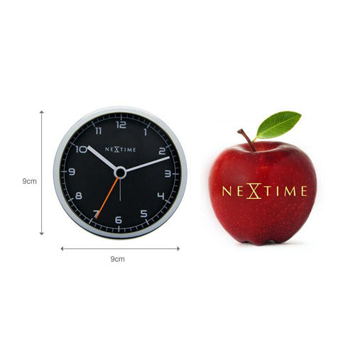 NeXtime Company Analogue Alarm Clock 9cm (Black/Silver)