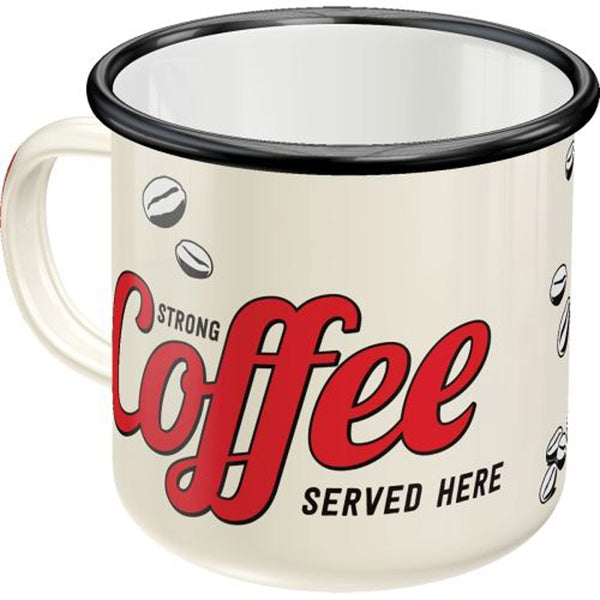 Nostalgic-Art Strong Coffee Served Here Enamel Mug