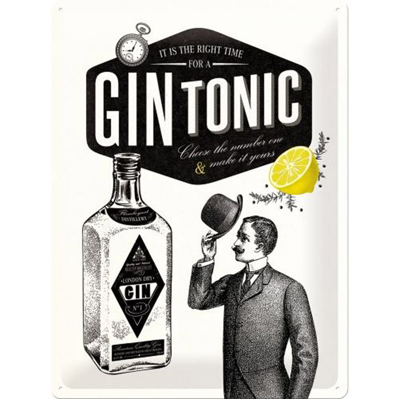 Nostalgic-Art Gin Tonic Large Sign (30x40cm)