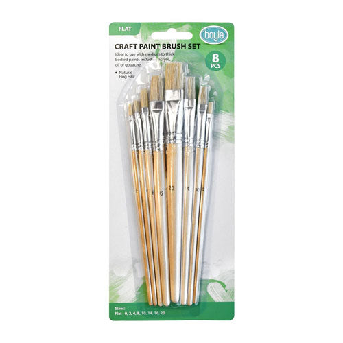 Craft Natural Hog Hair 8-Pack Brush Set