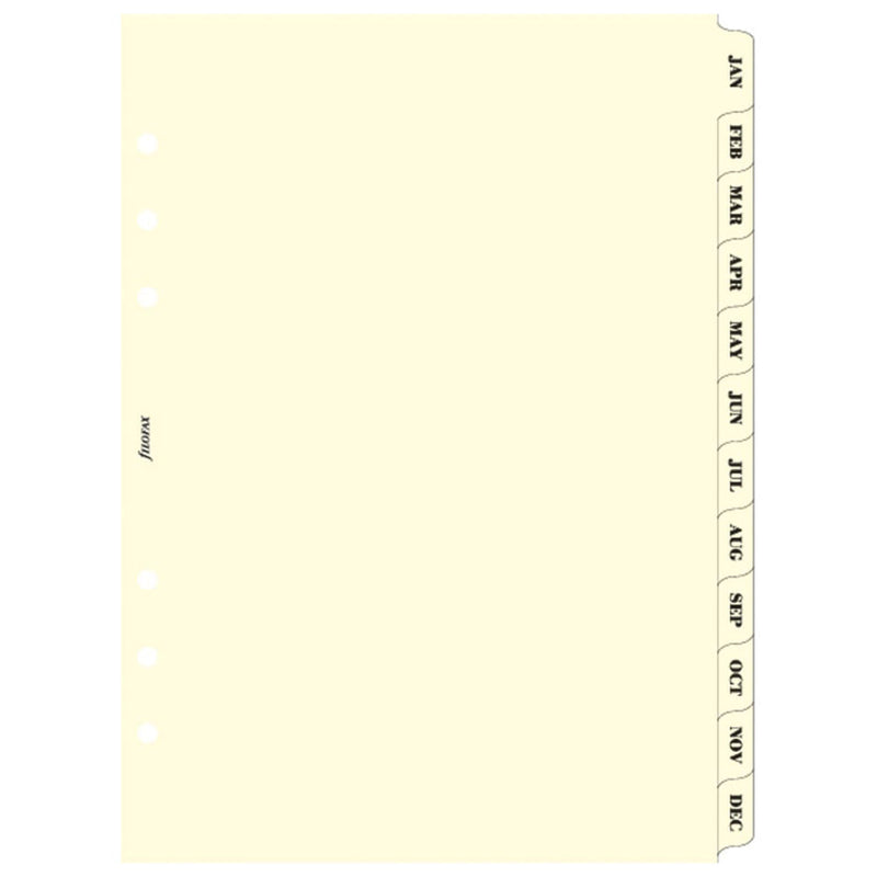 Filofax A5 January-December Index Refill (Cream)