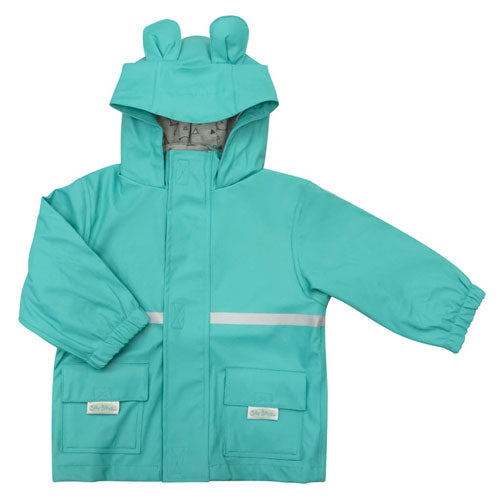 Silly Billyz Waterproof Jacket with Bear Hood (Aqua)