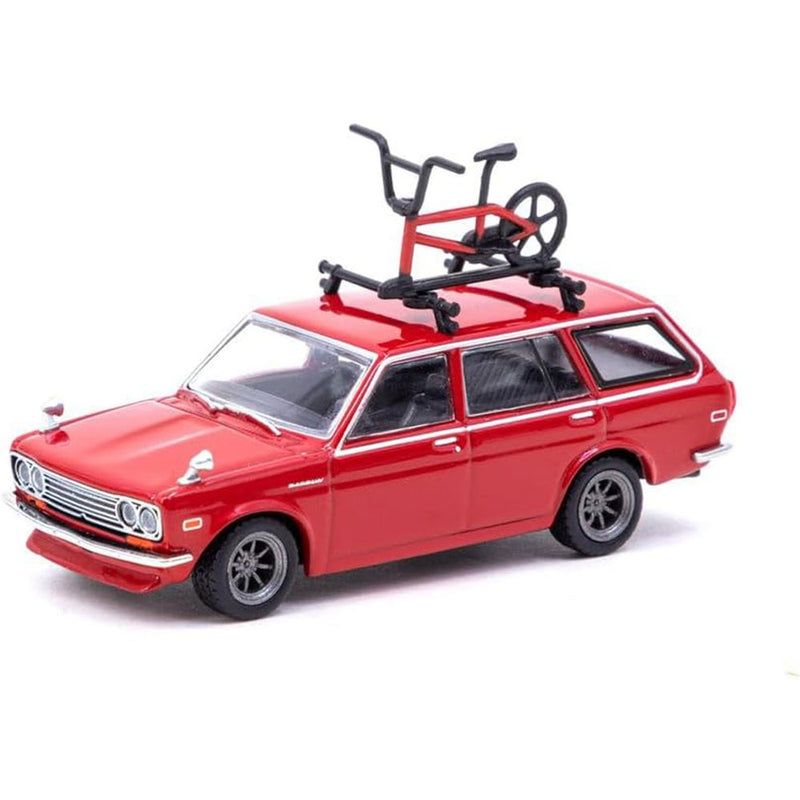 1:64 Datsun Bluebird 510 Wagon with Rack 1:64 Scale (Red)