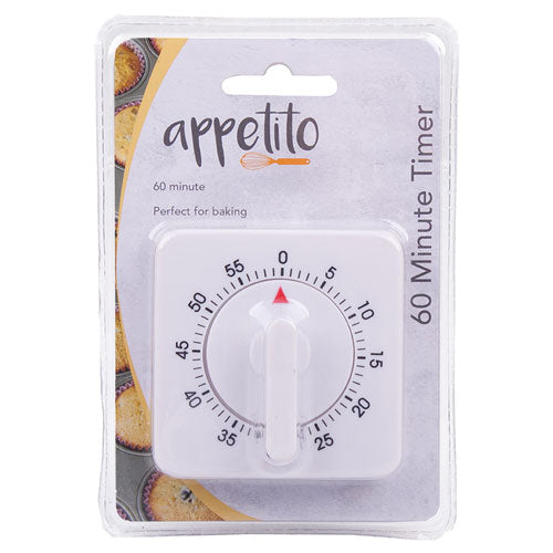 Appetito 60-Minute Timer Square (White)