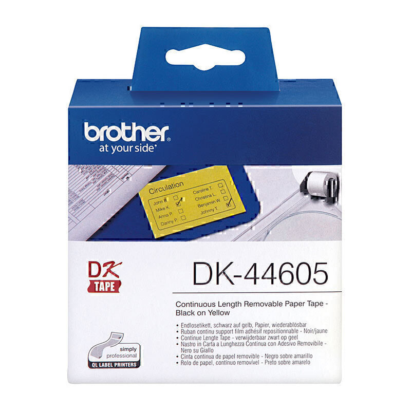 Brother DK44605 Removable Paper Label (Yellow)