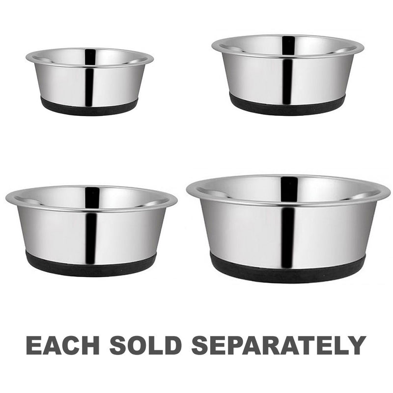 Stainless Steel Pet Bowl with Rubber Base