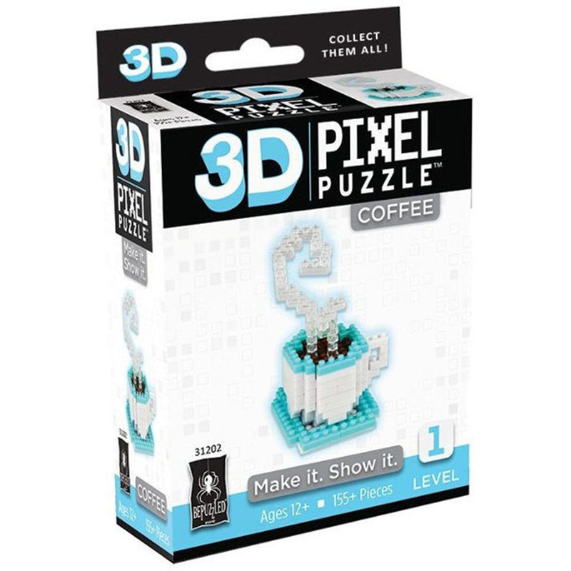 Bepuzzled 3D Pixel Puzzle Coffee Cup