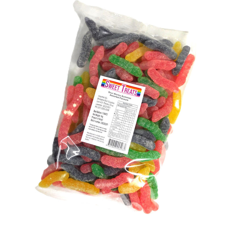 Sweet Treats Sour Worm Gummies 1kg