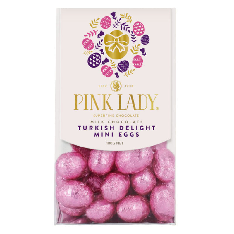 Pink Lady Mini Turkish Delight Milk Chocolate Eggs 180g