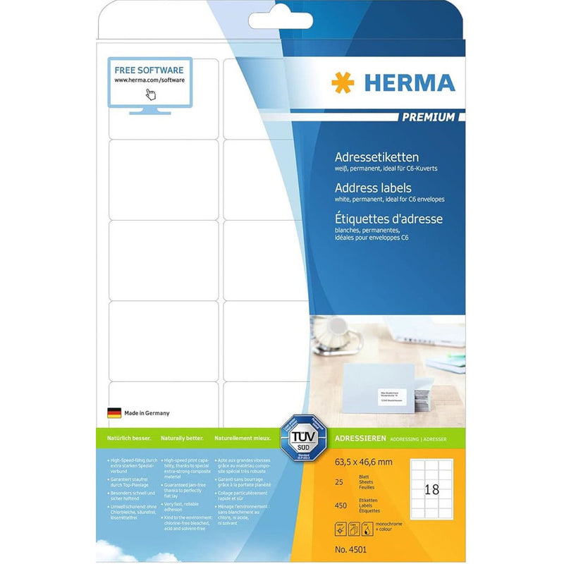 Herma Premium Labels A4 63.5mm 25pc