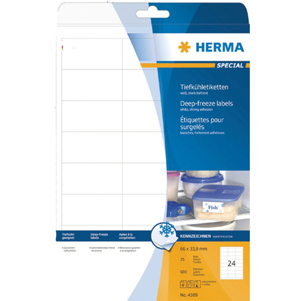 Herma Deep-Freeze Labels A4 White (66x33.8mm)