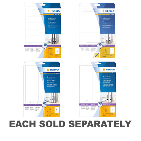 Herma File Spine Inkjet Labels A4 25pc (White)