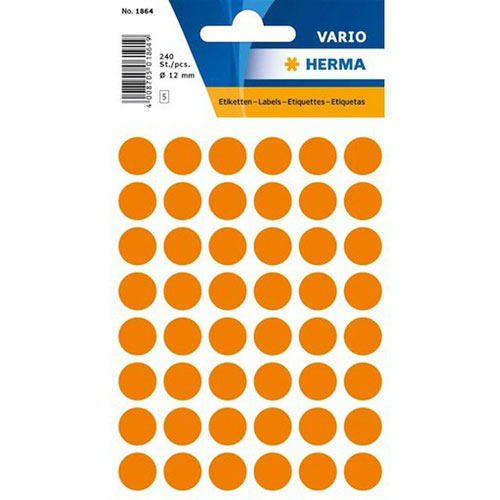 Herma Luminous Round Sticker Labels (Orange)