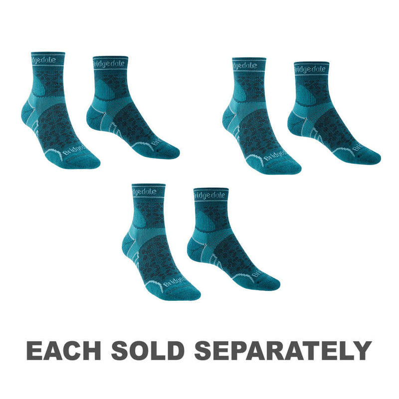 Women's Merino Sport 3/4 Socks (Teal)