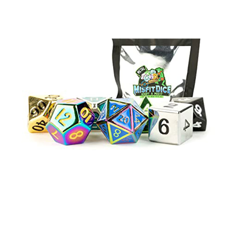 MDG Mystery Misfit Metal Polyhedral Dice Set 7pcs