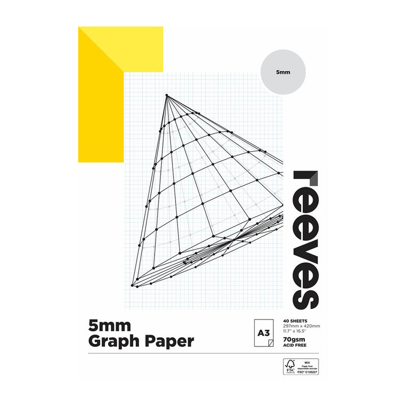 Reeves 70gsm 5mm Graph Paper Pad (40 Sheets)