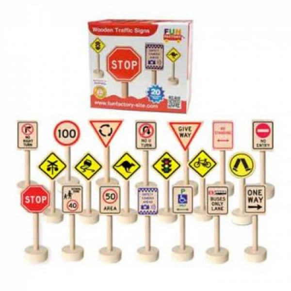 Fun Factory Wooden Traffic Signs (21pcs)