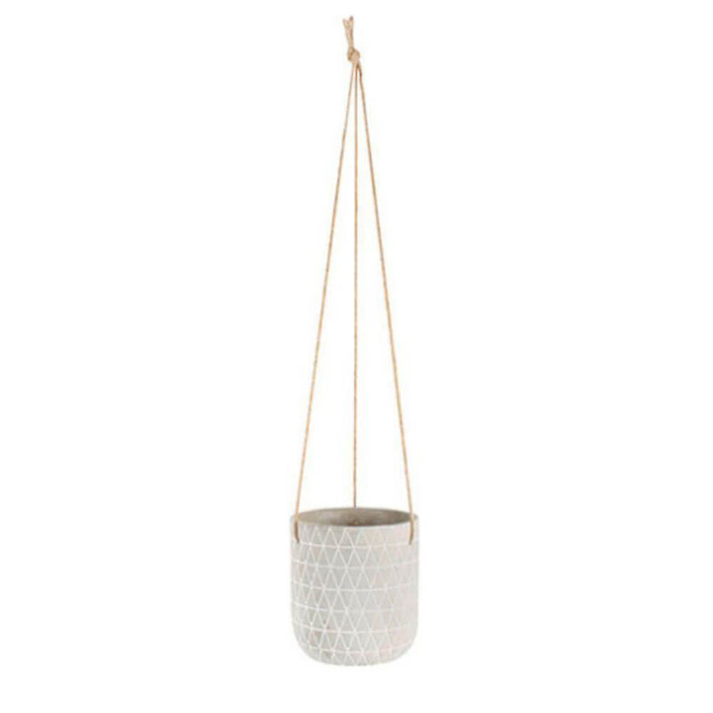 Destiny Hanging Concrete Pot Planter (White)