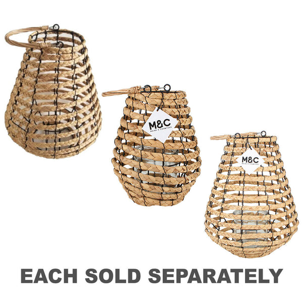 Bella Seagrass Lantern with Wire Frame