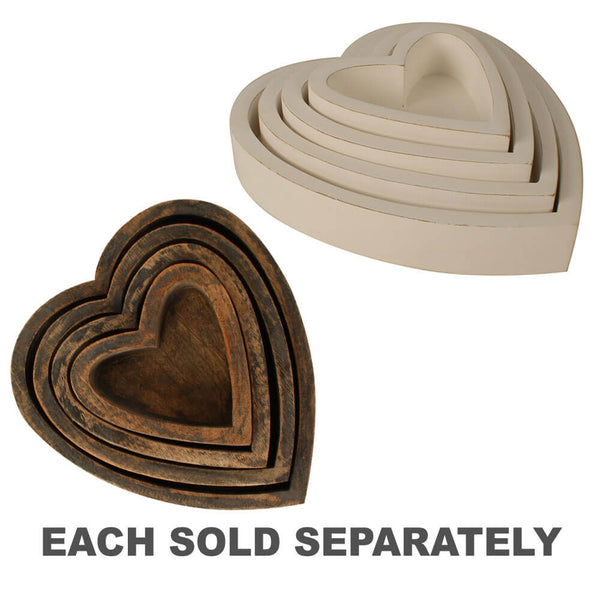 Harmony Mango Wood Heart Box (Set of 4)