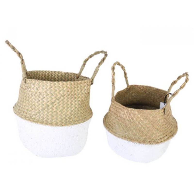 Byron 2pcs Foldable Seagrass Belly Baskets 30x27cm