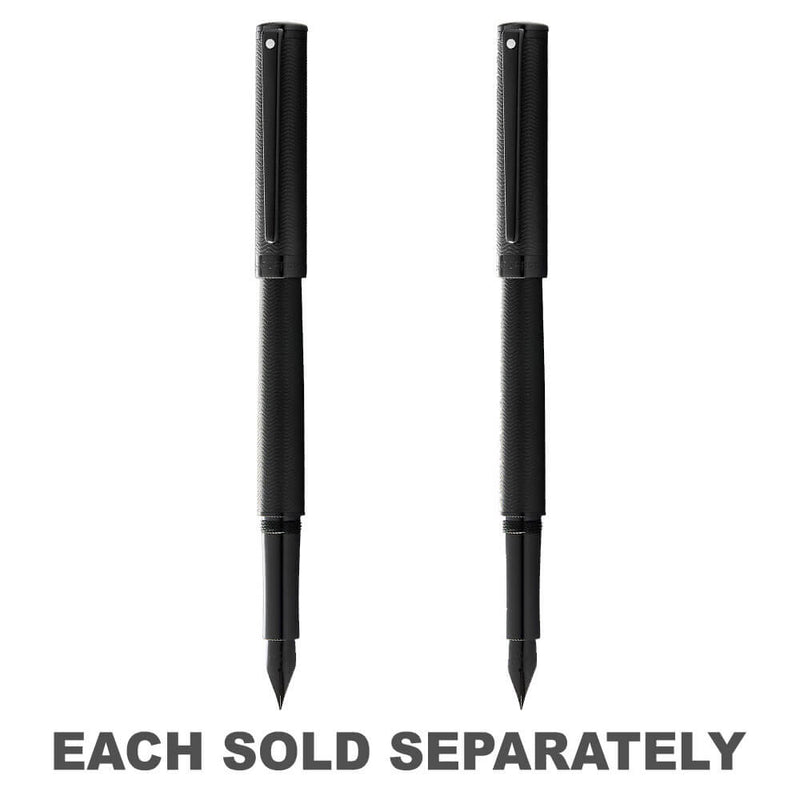 Engraved Matte Black Fountain Pen w/ Black Trim