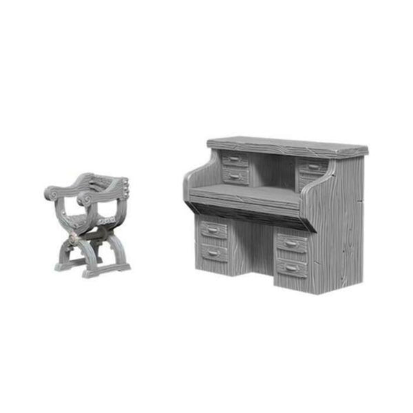 WizKids Deep Cuts Unpainted Miniatures Desk & Chair