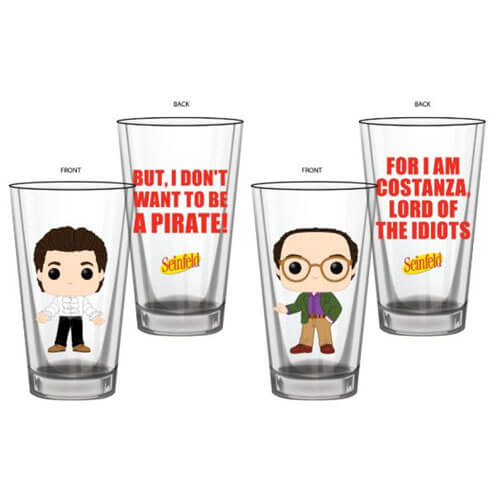 Seinfeld Jerry & George Pop! Glass Set 2pk