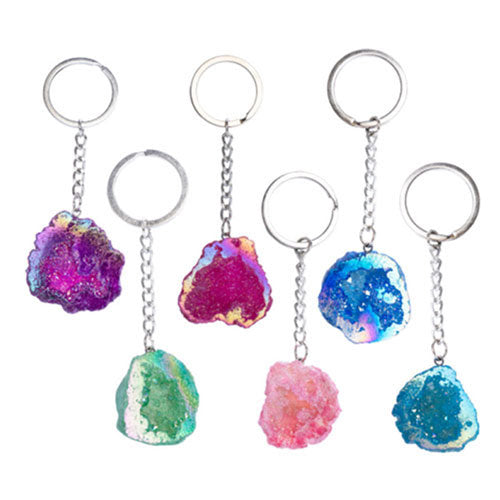 Gemstone Aura Quartz Keychain