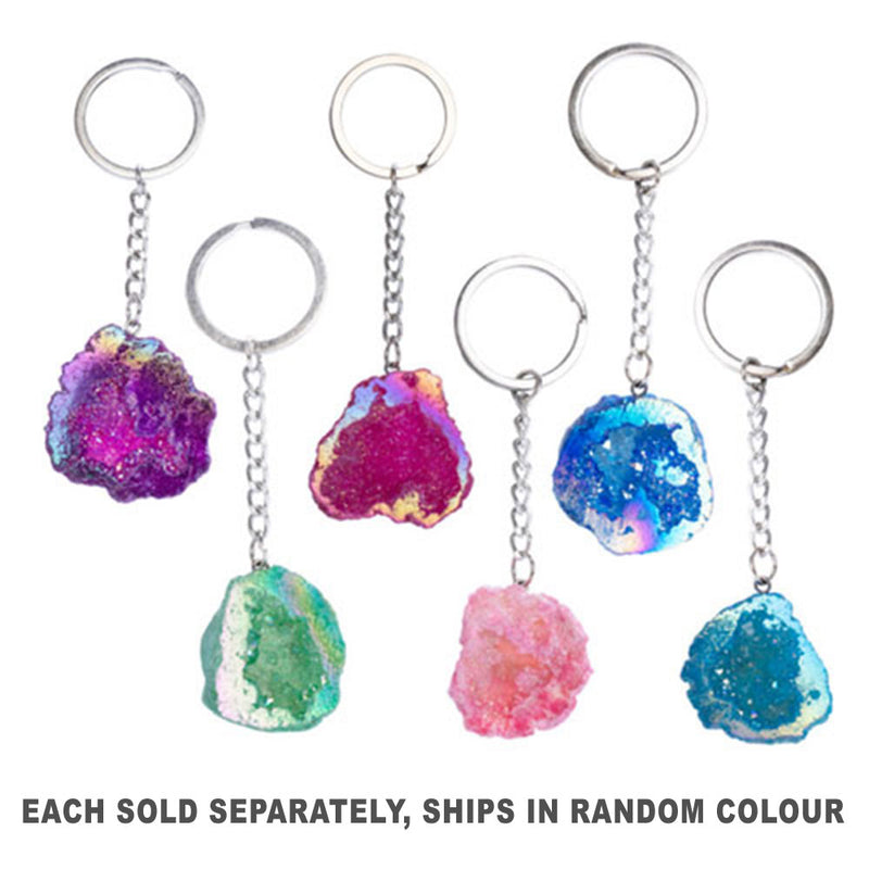 Gemstone Aura Quartz Keychain