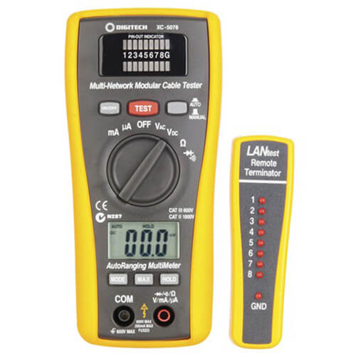 2-in-1 Network Cable LAN Tester and Multimeter Digital