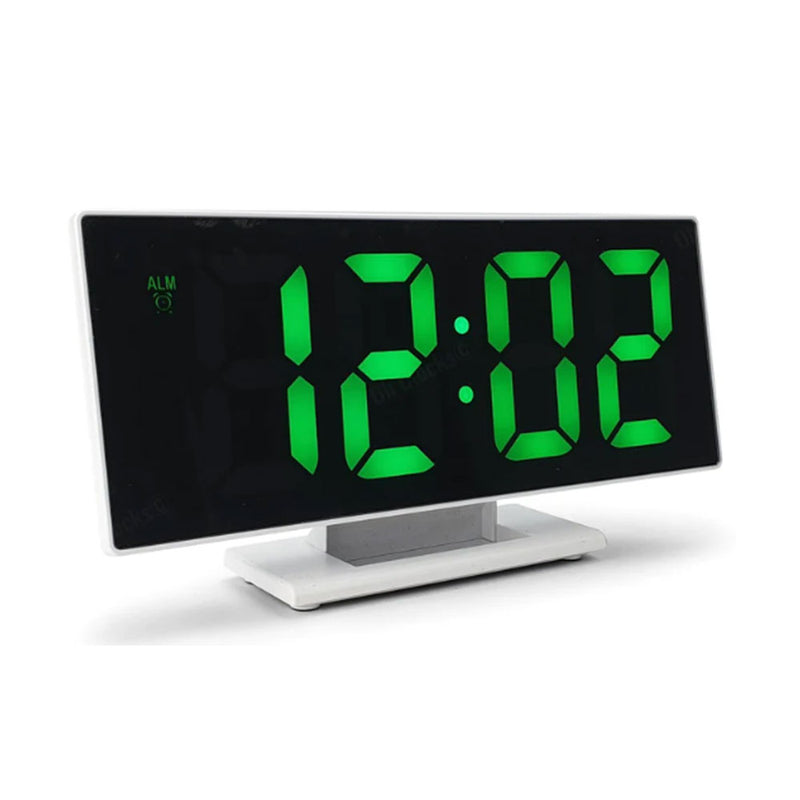 Mirrored Face LCD Alarm Clock 19cm