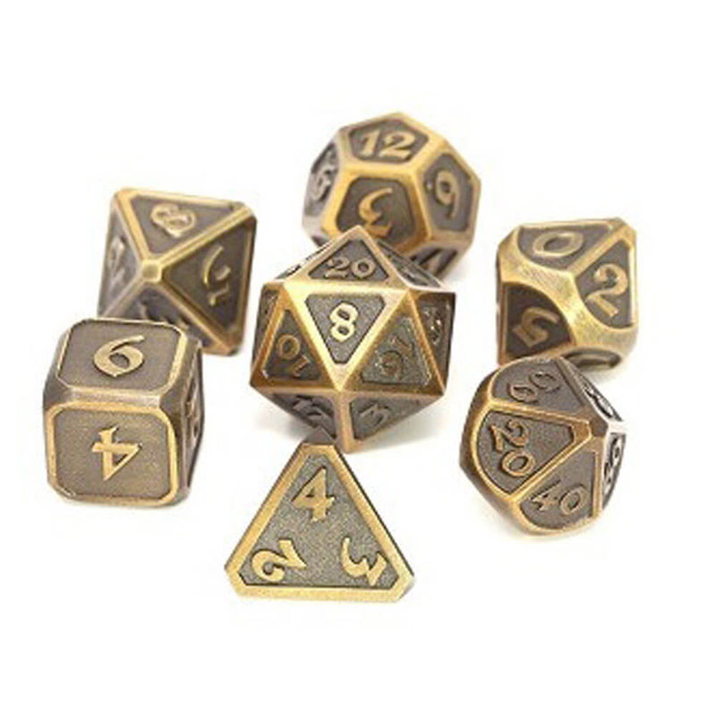 Dice Metal Set Polyhedral Mythica Battleworn