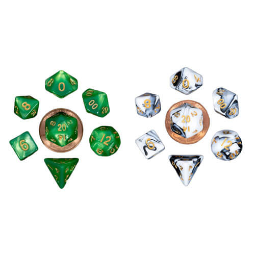 MDG Mini Poly Dice Set (w/ Gold No.)