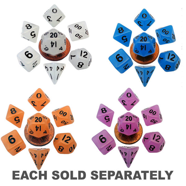 MDG Mini Glow Poly Dice Set (with Black No.)