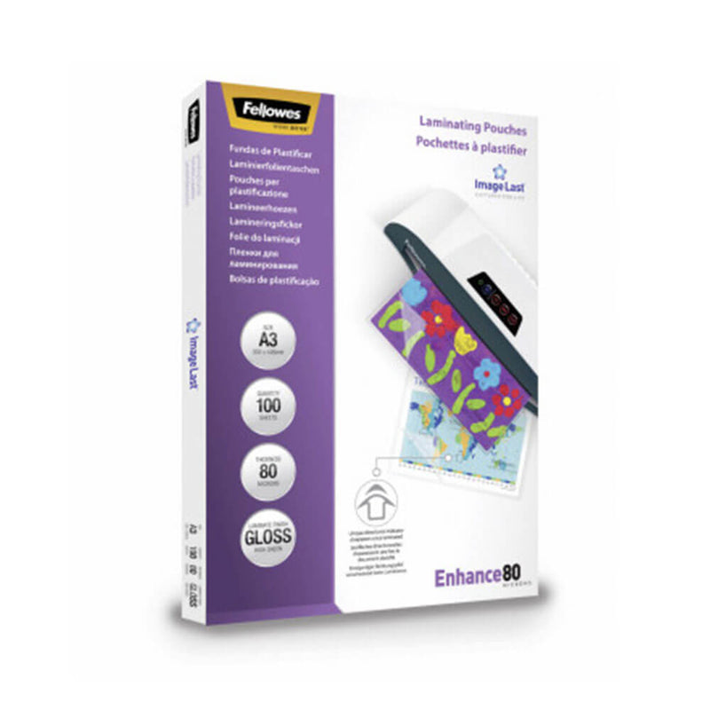 Fellowes Laminating Pouches 80 Micron Gloss 100pk