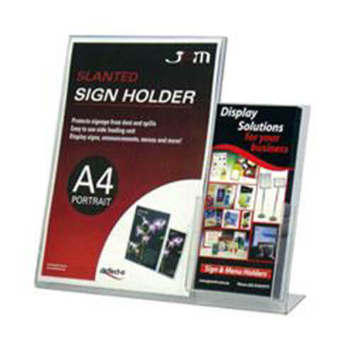 Deflecto Portrait Sign Holder A4 Brochure Pocket DL