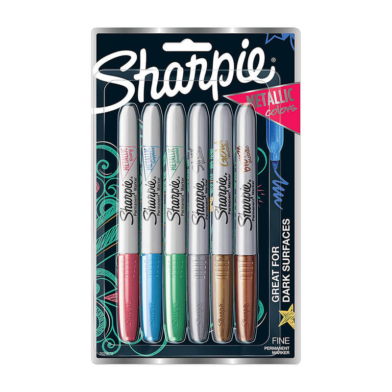 Sharpie Metallic Permanent Fine Marker Assorted (6pk)