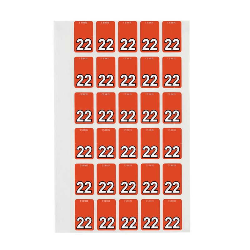Avery 22 Top Tab Colour Coding Label Dark Orange (150pk)