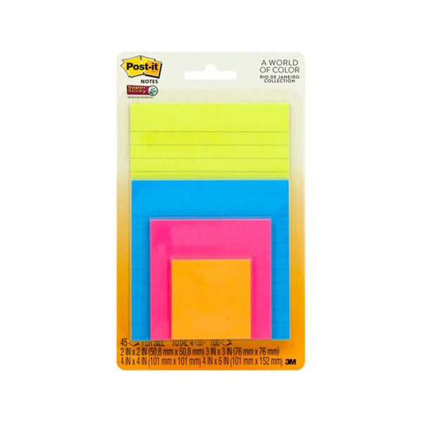 Post-it Notes Rio De Janiero Assorted Size (4 Pads)