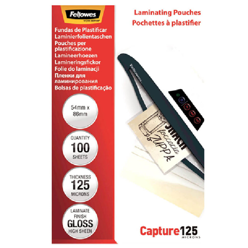 Fellowes Laminating Pouches 100pk (54x86mm)