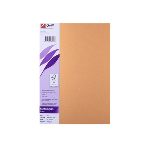 Quill A4 Metallique Board 285gsm (Pack of 25)